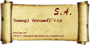 Semegi Annamária névjegykártya